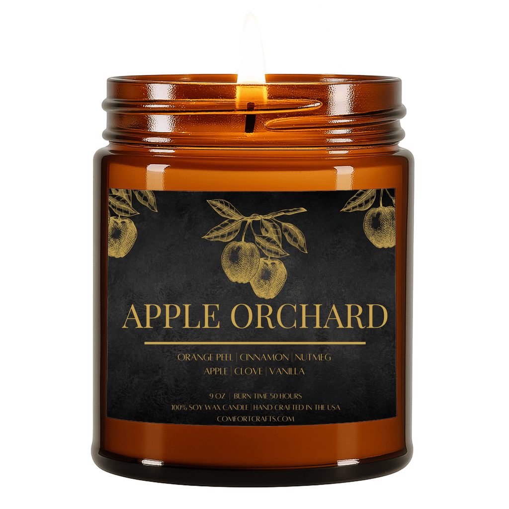 Apple Orchard Jar Candle Amber 9 oz GD - COMFORTCRAFTS.COM