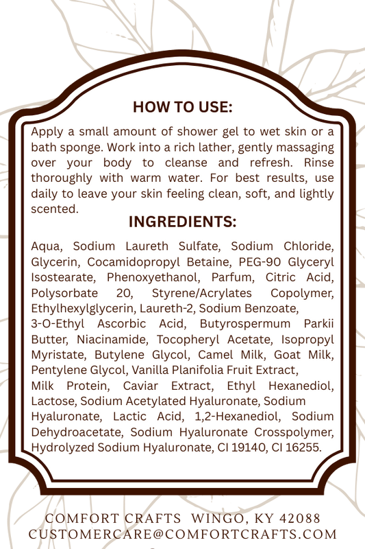 SWEET CARAMEL - MOISTURIZING BODY WASH - 9 fl oz / 266 ml / $10.95 - COMFORTCRAFTS.COM