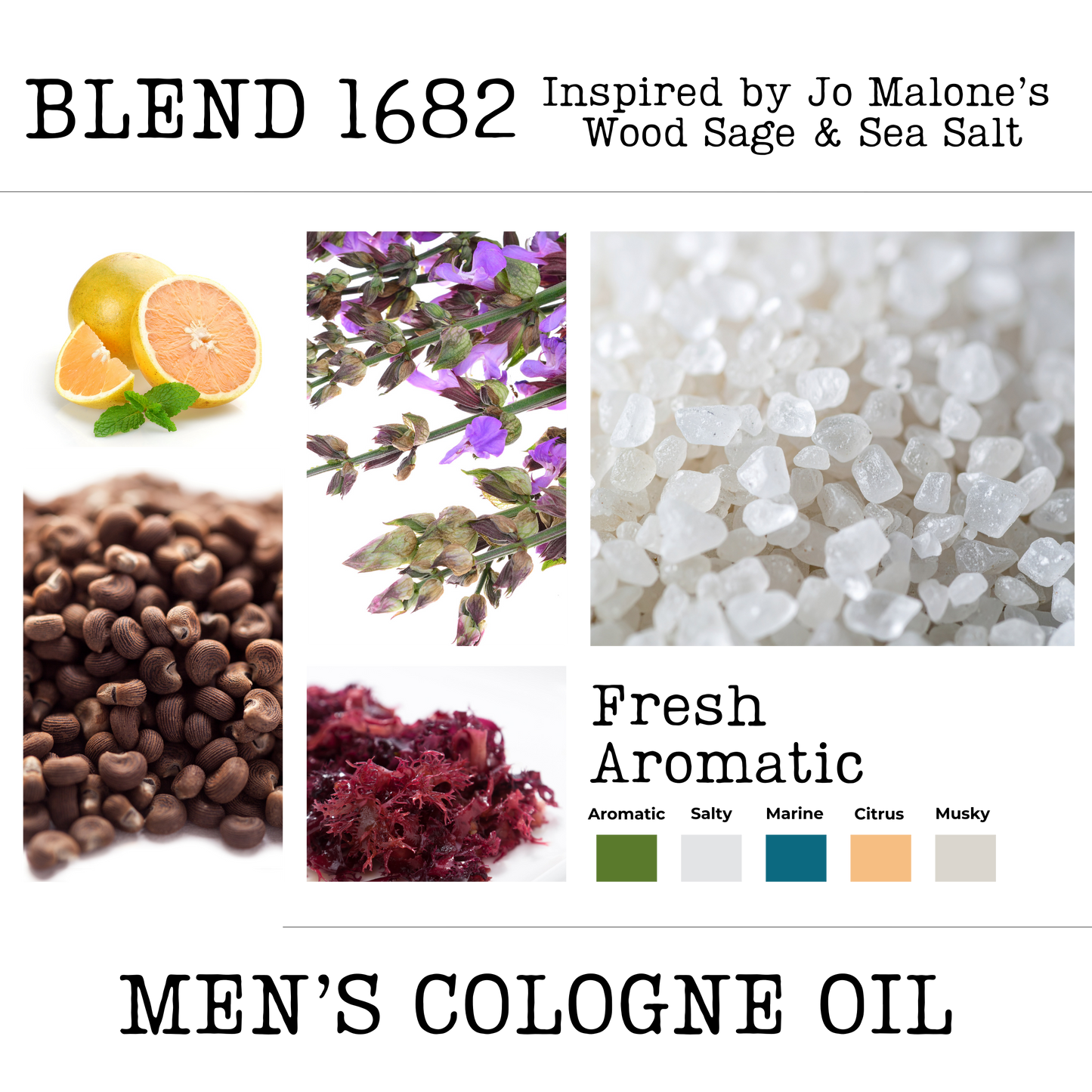 WOOD SAGE & SEA SALT | BLEND 1682 | COLOGNE OIL IMPRESSION