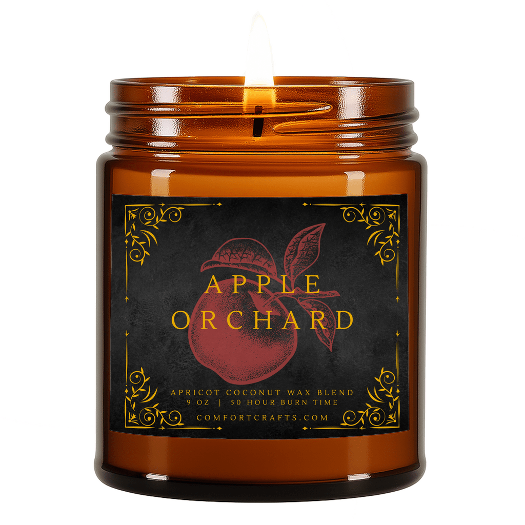 Apple Orchard Jar Candle Amber 9 oz DK - COMFORTCRAFTS.COM