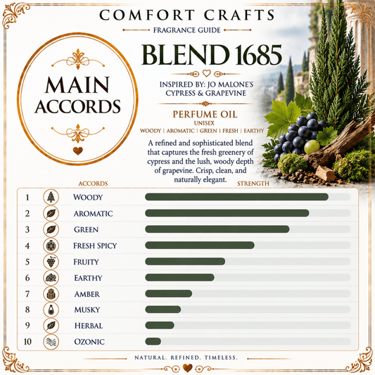 Blend 1685 | Impression of Cypress & Grapevine | Unisex - COMFORT CRAFTS - TIMELESS * SIMPLE * ELEGANT