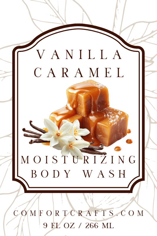 VANILLA CARAMEL - MOISTURIZING BODY WASH - 9 fl oz / 266 ml - COMFORTCRAFTS.COM