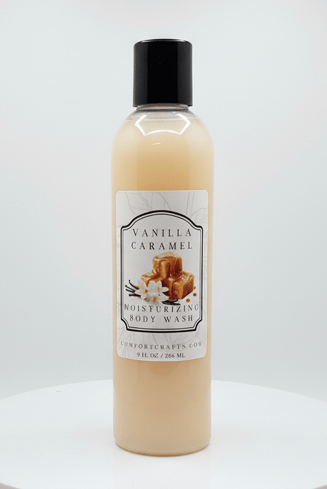 VANILLA CARAMEL - MOISTURIZING BODY WASH - 9 fl oz / 266 ml - COMFORTCRAFTS.COM